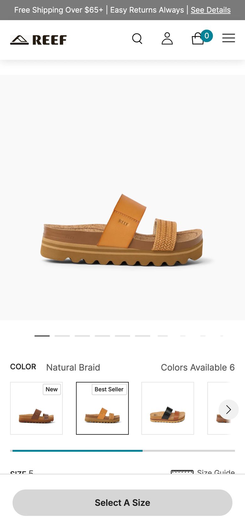 Mobile product page of Reef