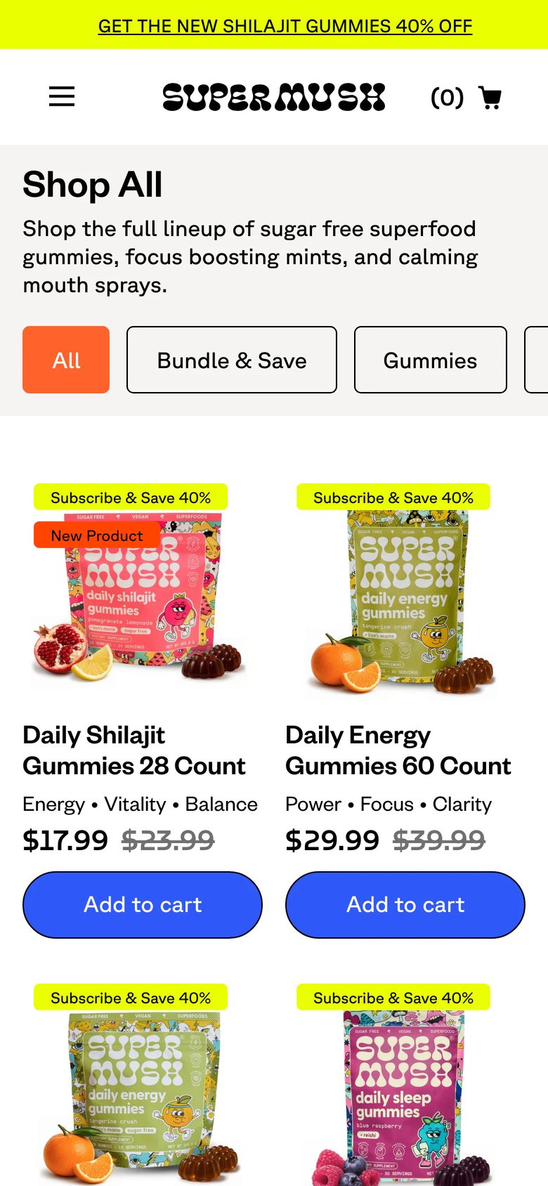 Mobile catalog of SuperMush
