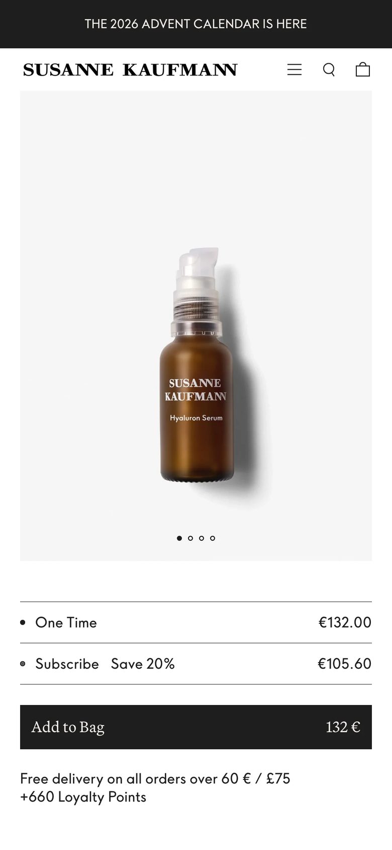 Mobile product page of Susanne Kaufmann