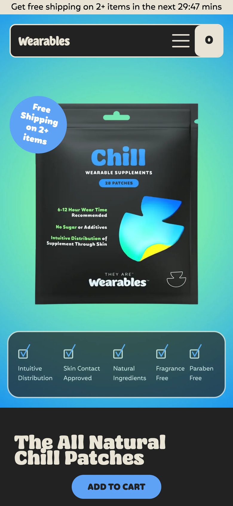 Mobile product page of They Are Wearables