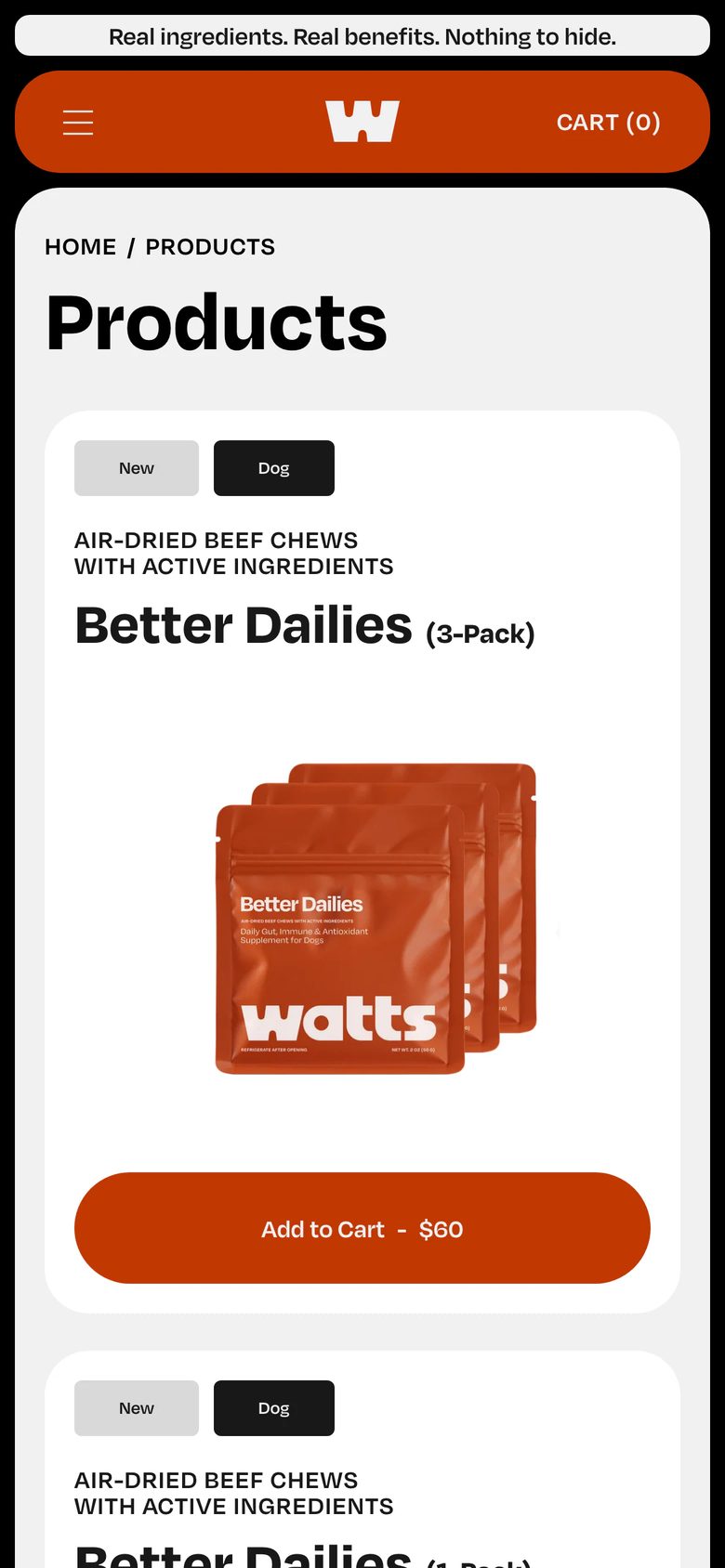 Mobile catalog of Watts
